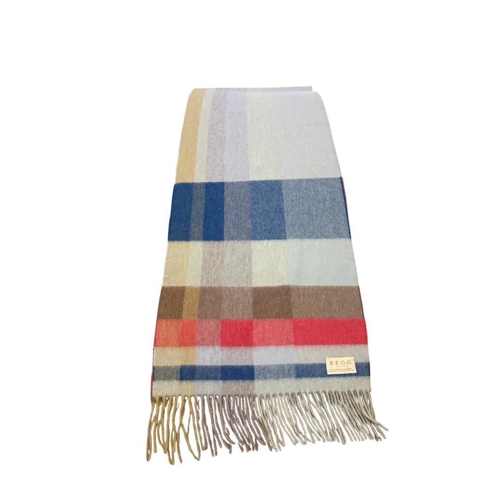 BEGG & Co. Scotland Plaid Lambswool and Angora Scarf - Picture 3 of 5